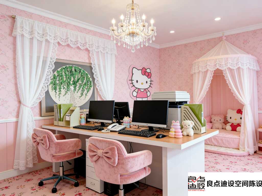 被问爆的少女心办公室!装修软装设计也能甜到犯规✨